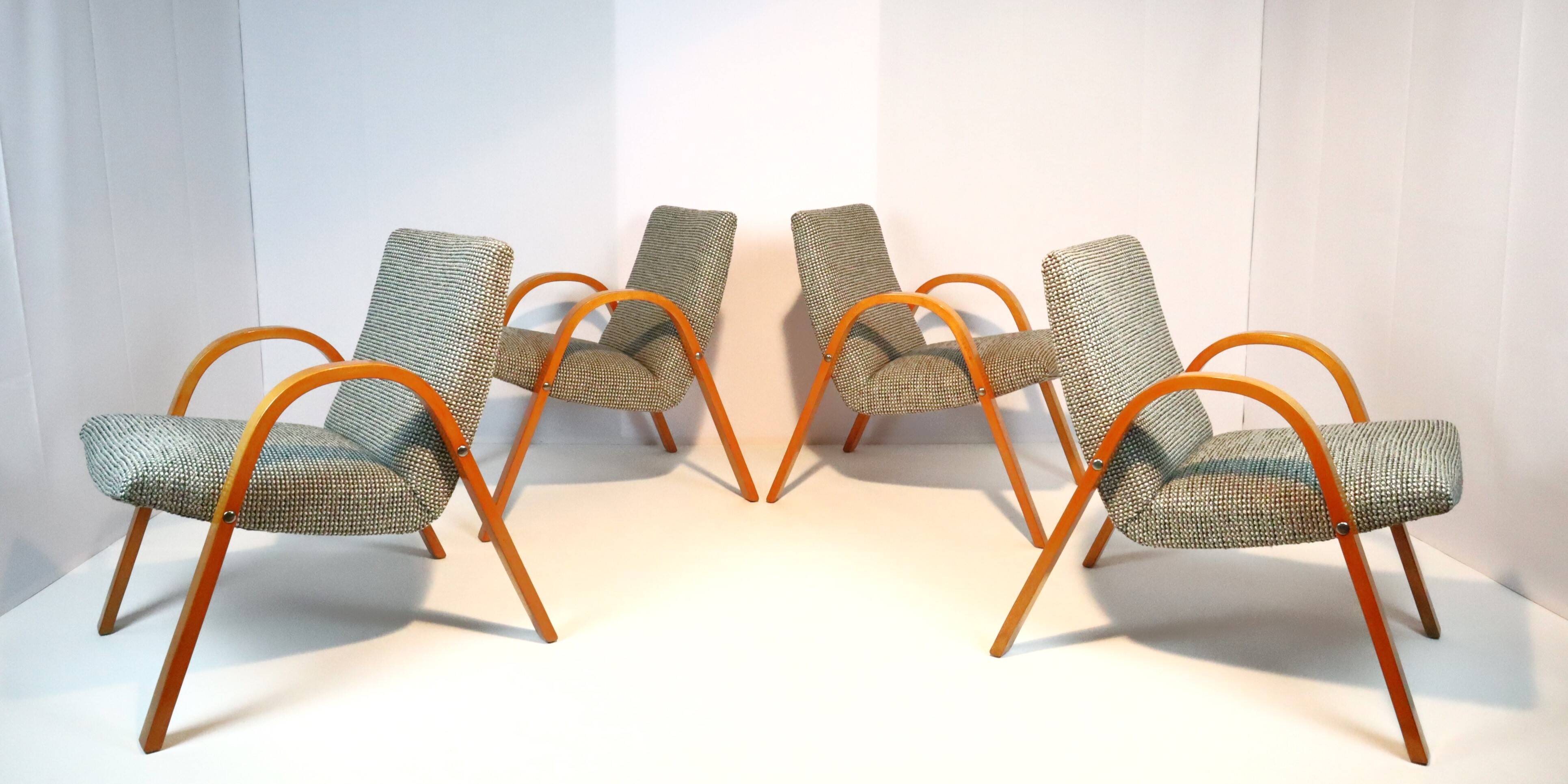 4 Steiner armchairs 1950