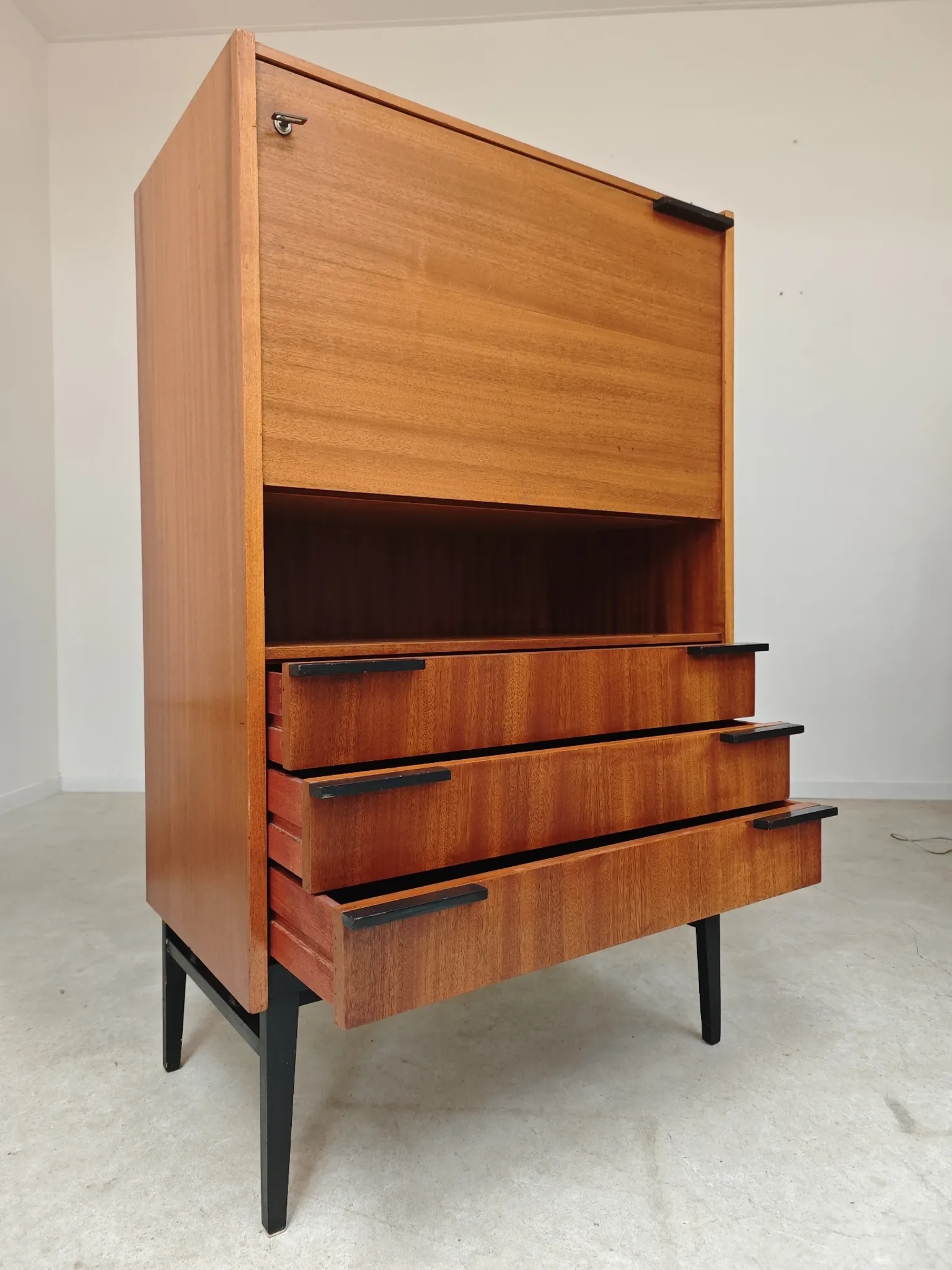 Wooden secretary by Frantisek Mezulanik for Up Zavody