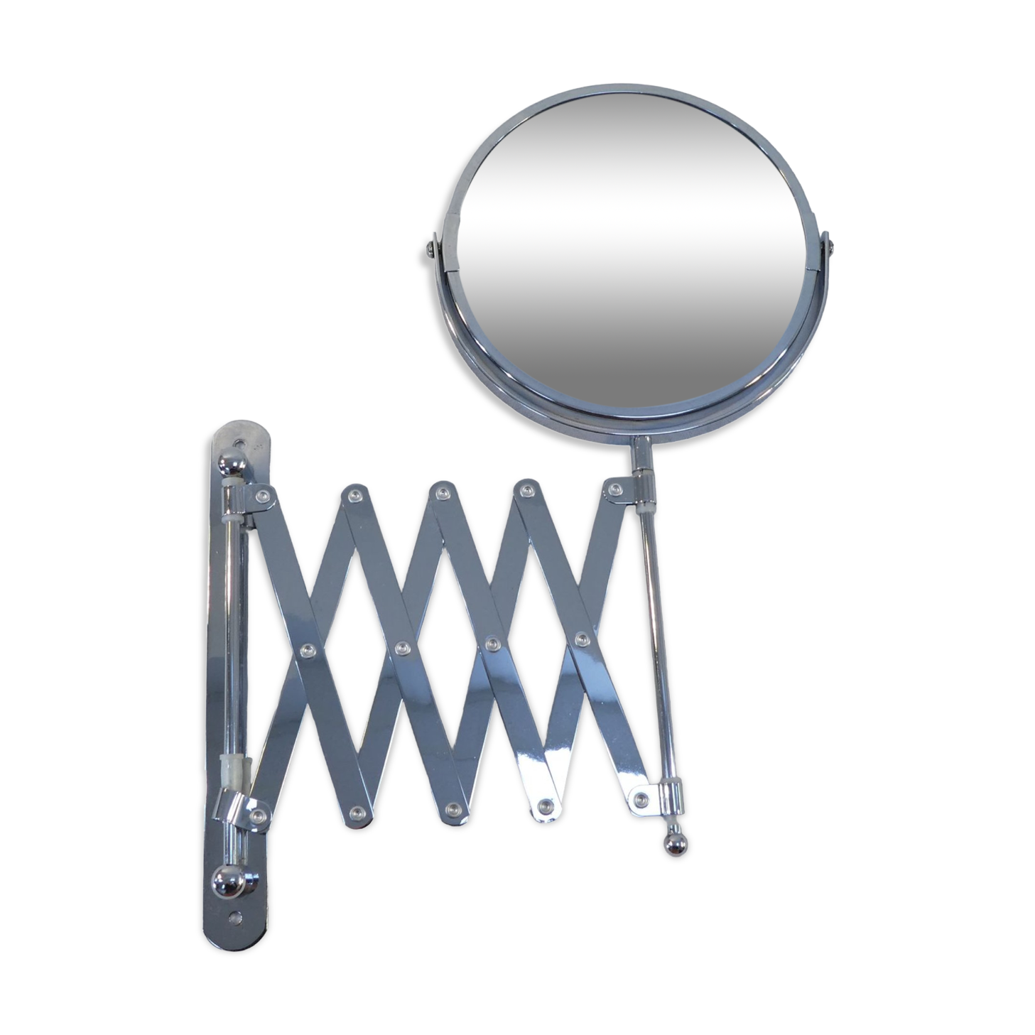 Vintage metal accordion wall mirror