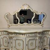 Rococo style white wooden sideboard