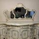 Rococo style white wooden sideboard