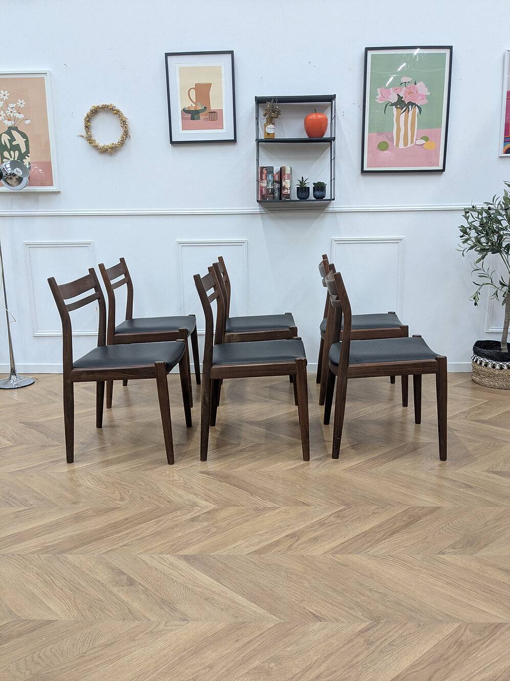 6 chaises scandinave vintage