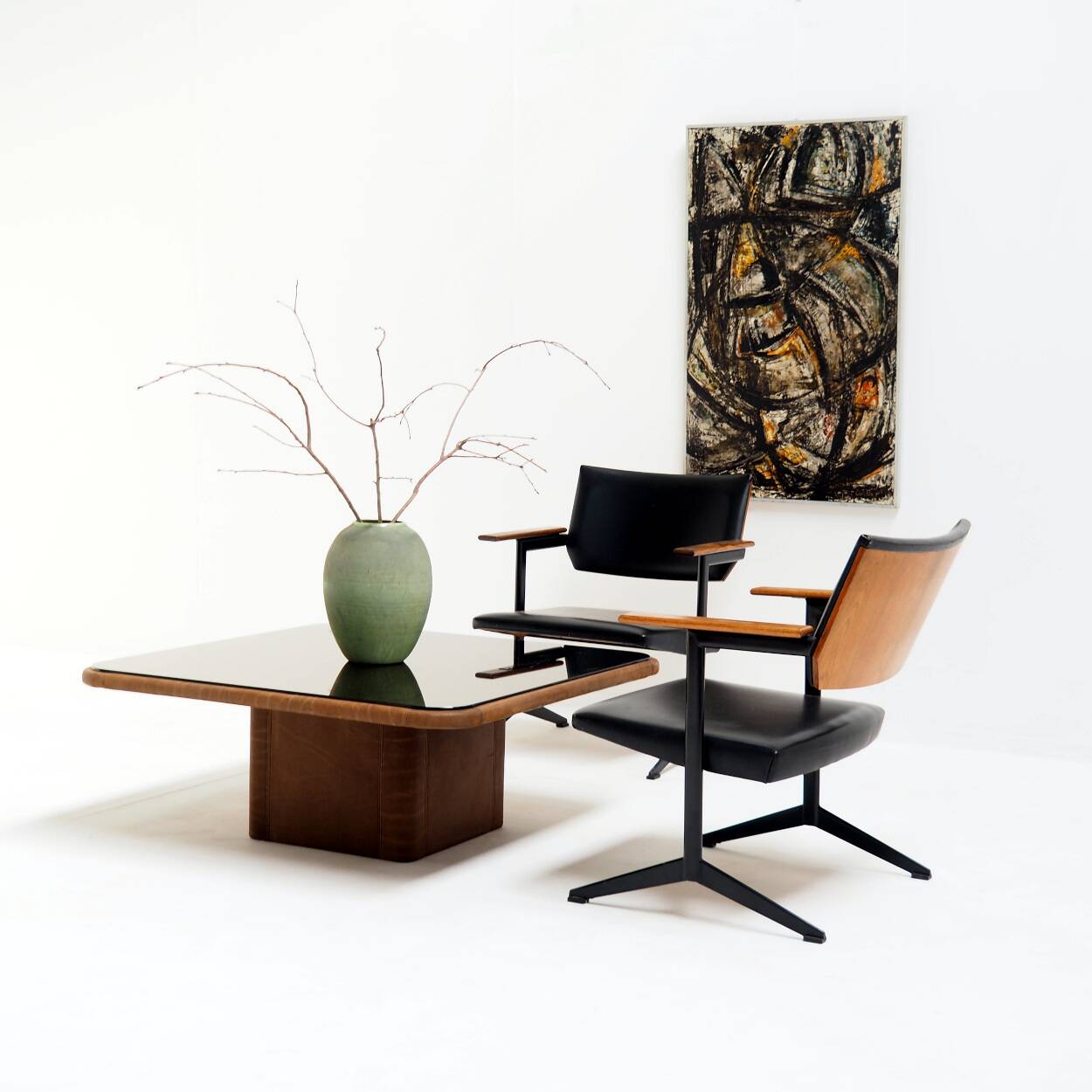 "DS-47" leather coffee table by De Sede, Switzerland, 1970s
