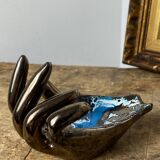 Vallauris iridescent ceramic hand emptier