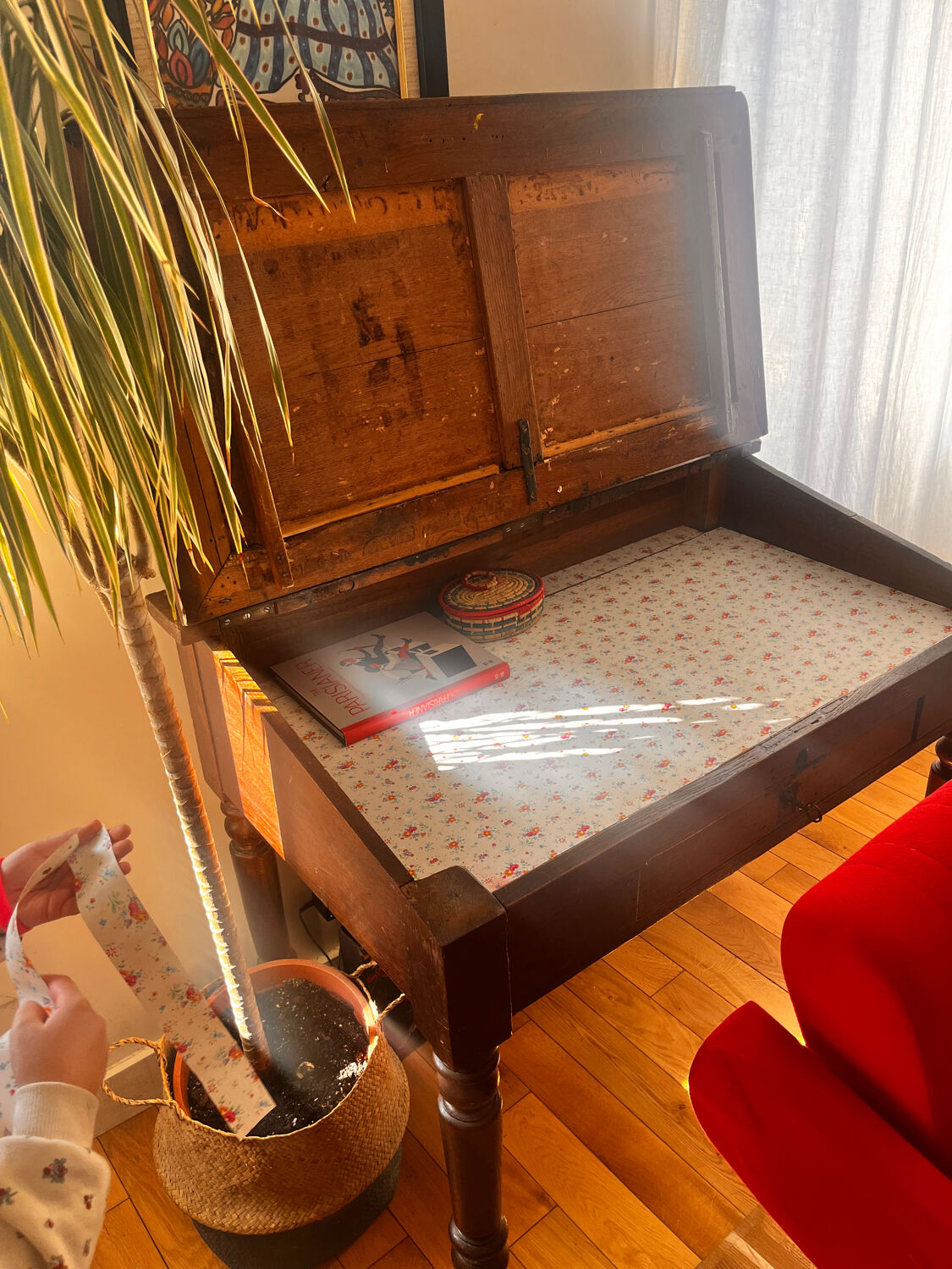 Antique sloped desk / vintage secretary