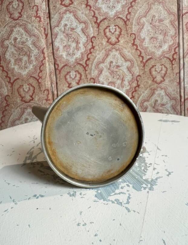 Silver-plated metal teapot or coffee pot with double hallmarks - early 20th century