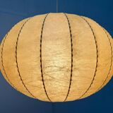 Modern mid-century German cocoon pendant lamp by Friedel Wauer for Goldkant Leuchten, 1960s.