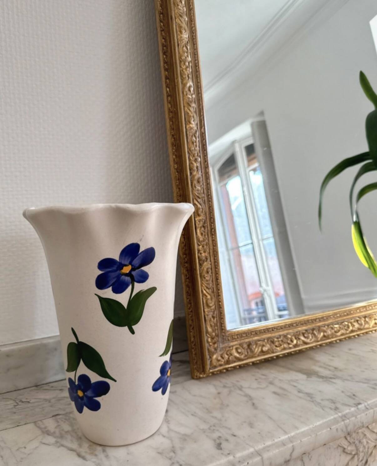 Vase Poët-Laval décor anémones et col tulipe - années 60-70