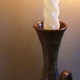 Vintage pyrite cave rat stoneware candlestick