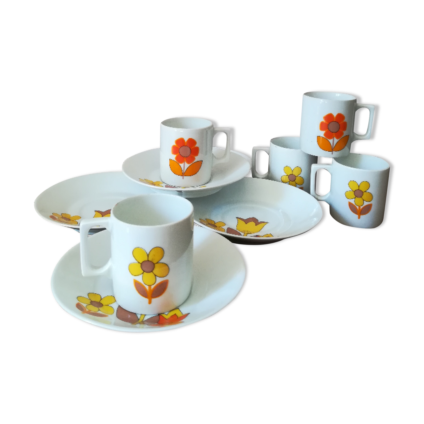 5 porcelain espresso cups