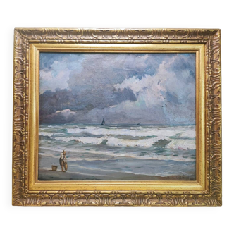 Peinture à l'huile - paysage marin