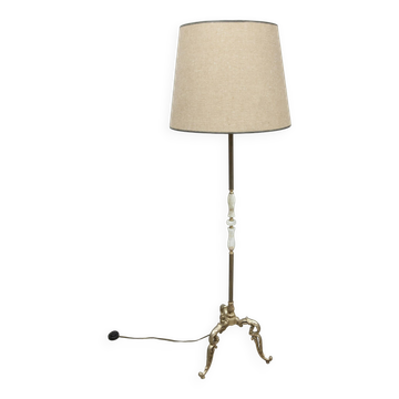 Bronze and white marble floor lamp 1960