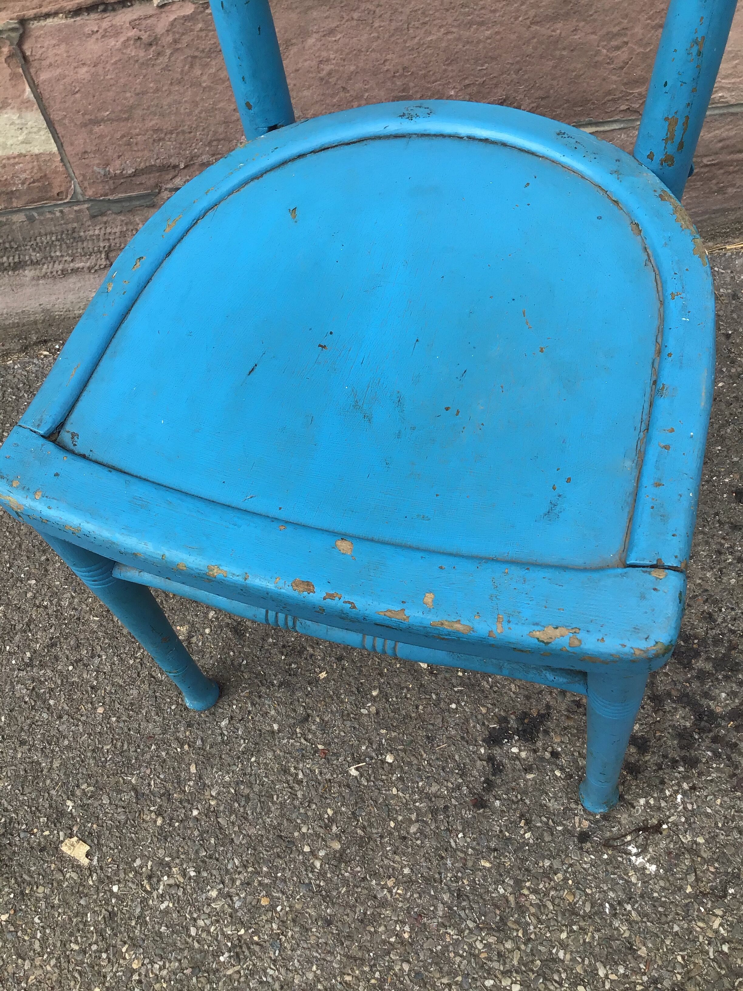 Vintage wooden bistro chair painted 1930