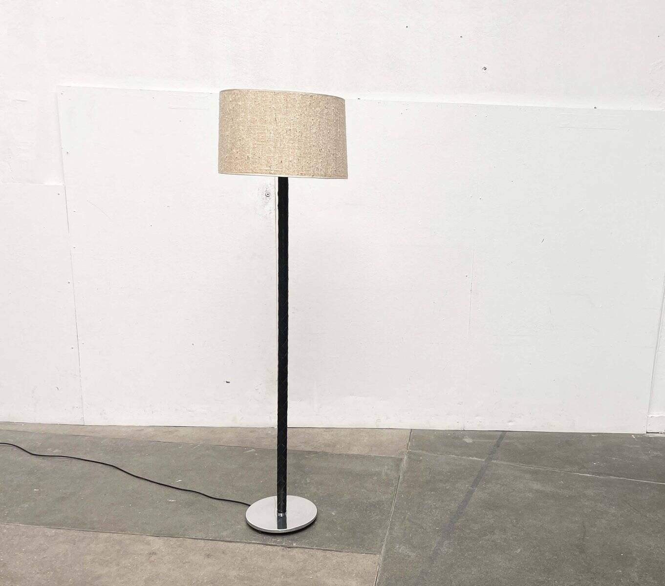 Leather floor lamp Model Flet modern Danish mid-century by Jo Hammerborg for Fog & Mørup, 1960s