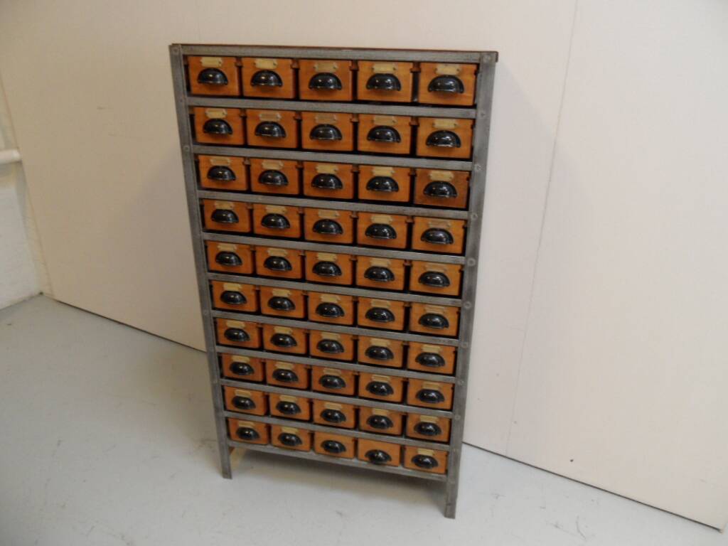 Vintage filing cabinet with 45 drawers