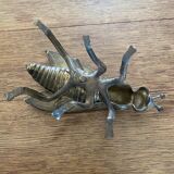 Brass ashtray in the shape of a fly