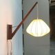 Mid-century pivoting wall lamp with a swing arm, Cocoon, made of teak wood, 1960s.