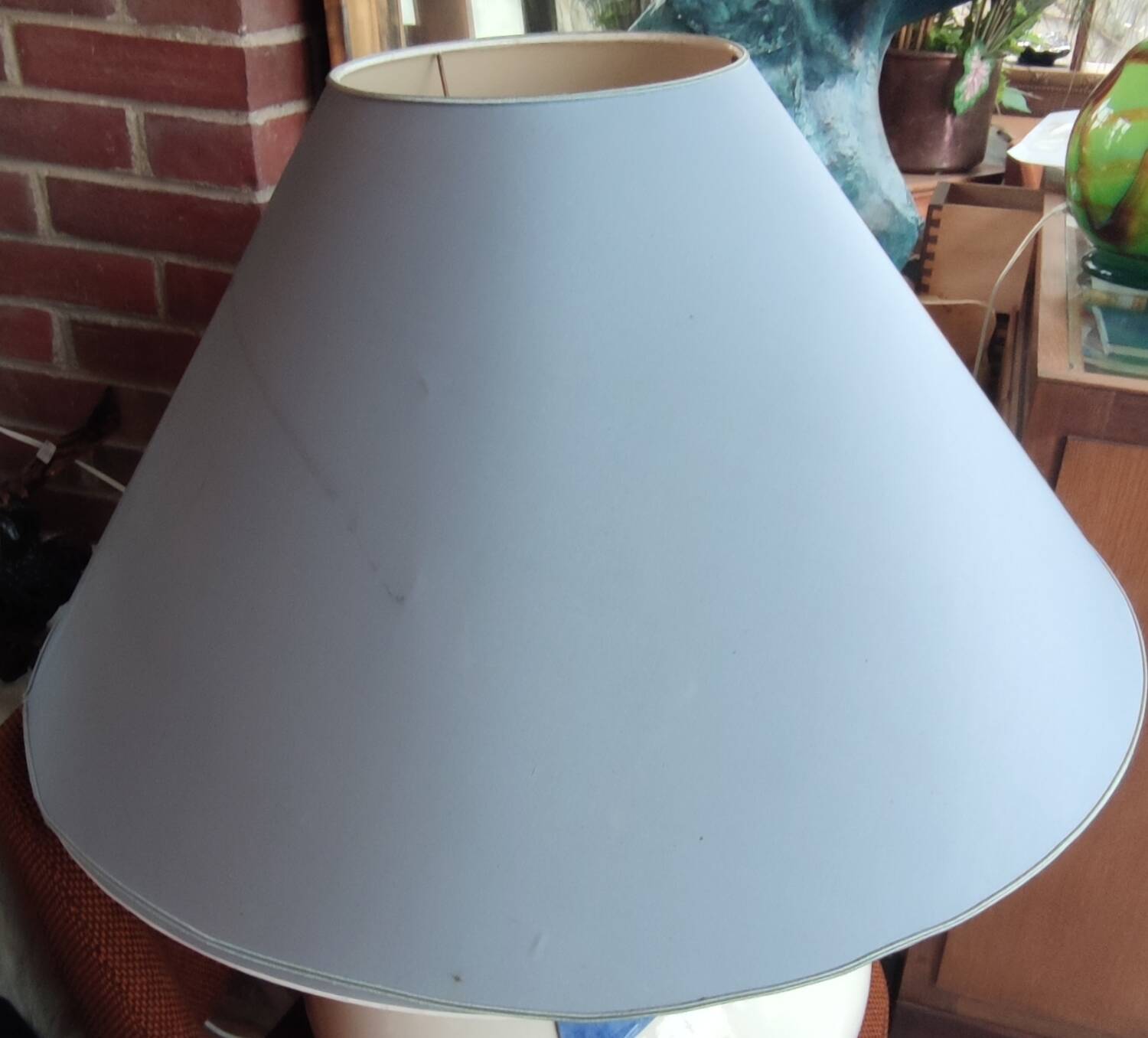 Large vintage ceramic lamp/marie paule gilles knot decor/