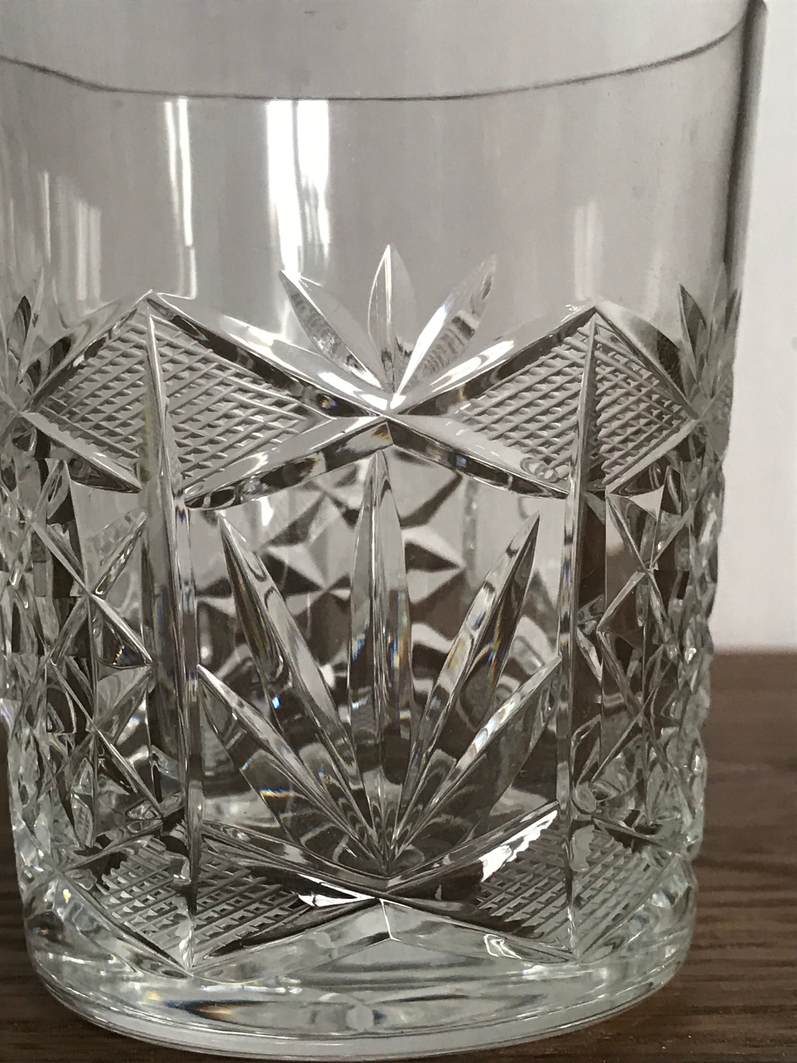 Set of 5 crystal whiskey glasses