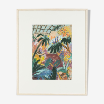 Jardin botanique, pastel sur papier, 49 x 60 cm