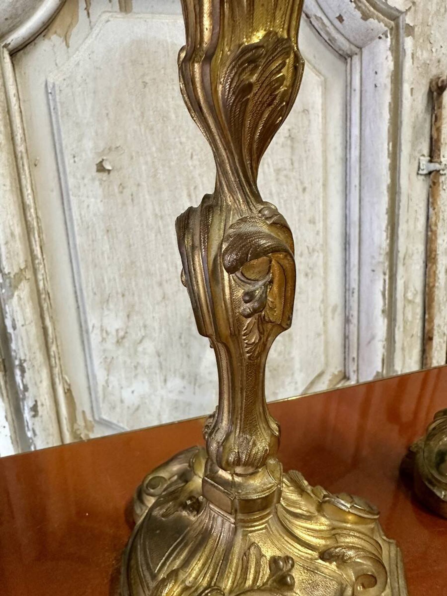 Pair of bronze candlesticks from the early 20th century in Louis XV style.