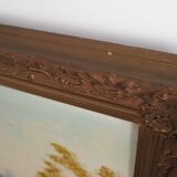 Painting „The Road by the Pond”, Scandinavian design, 1970s