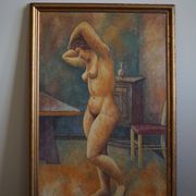Large oil painting on canvas, unknown Danish artist, late 1800s.