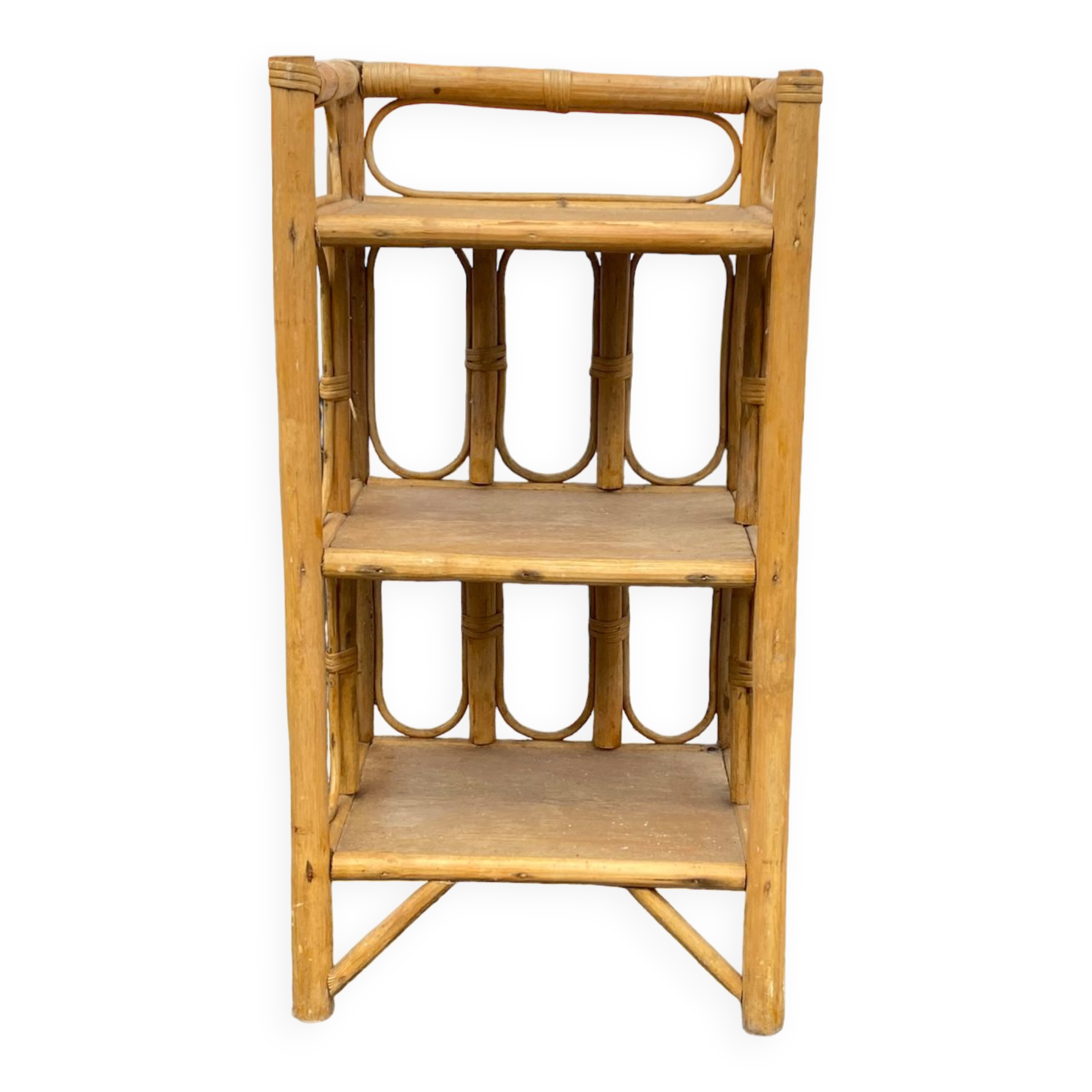 Small rattan bookcase bedside cabinet