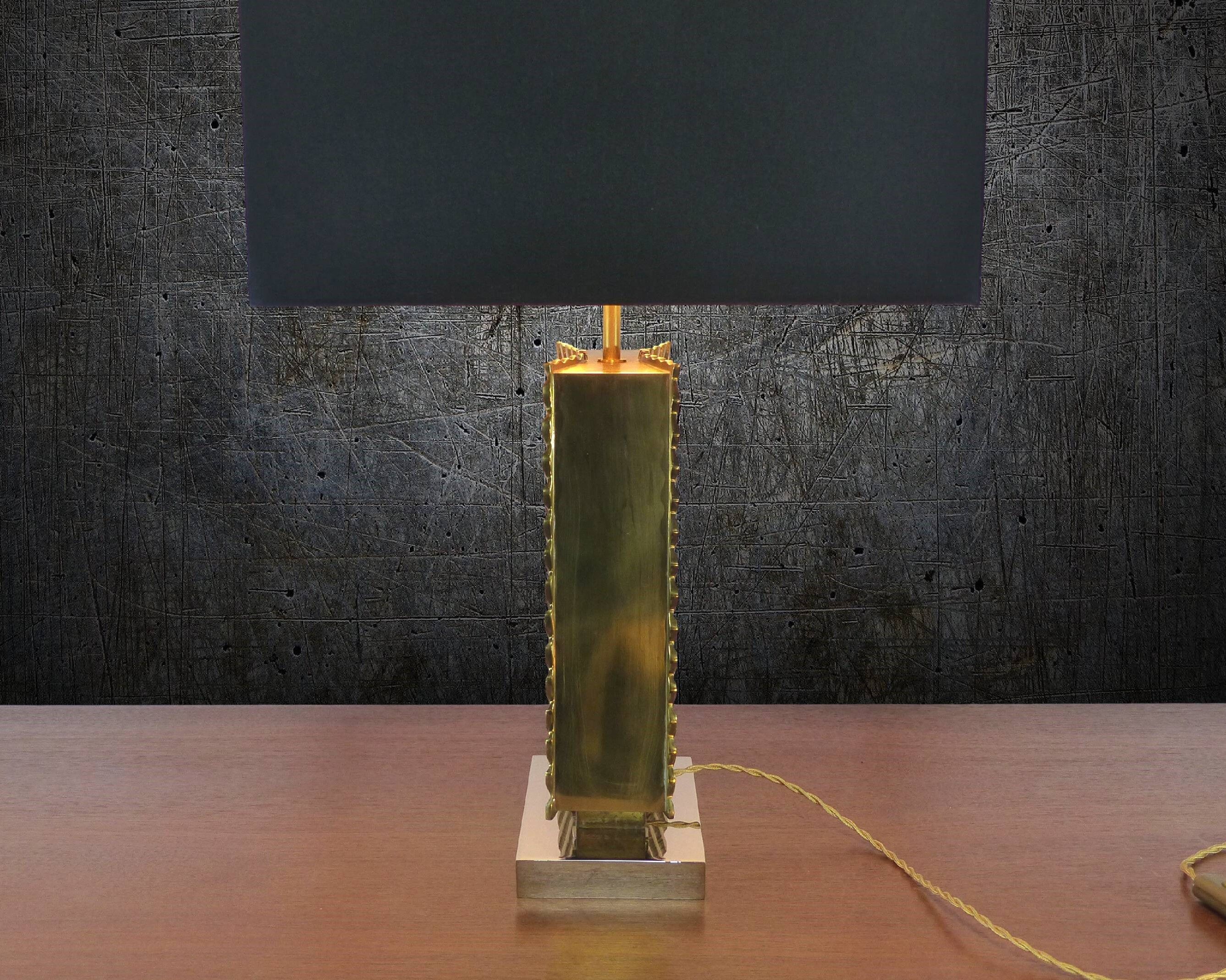 Massive brass table lamp 1970