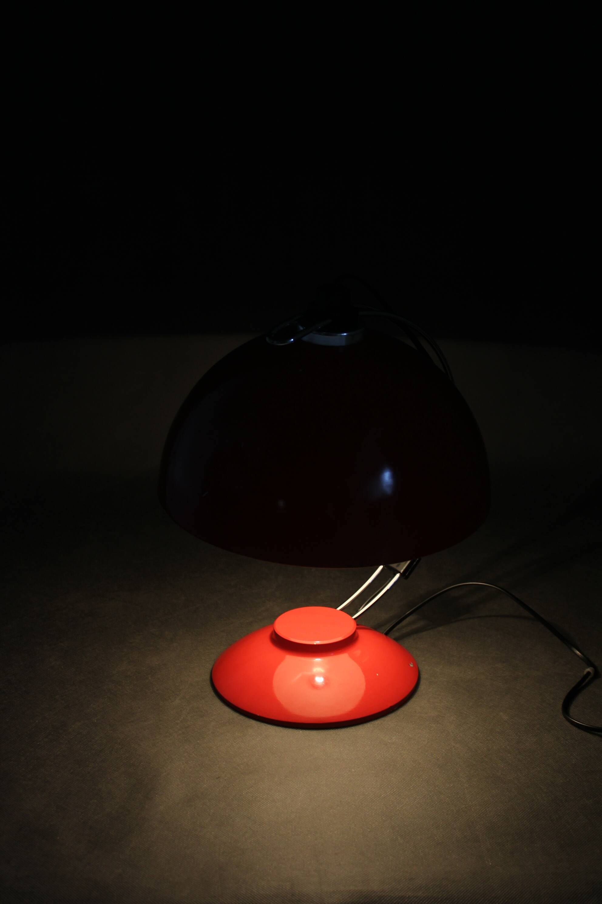 1970s Red Table Lamp ,Czechoslovakia