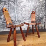 Pair of tripod mountain chairs