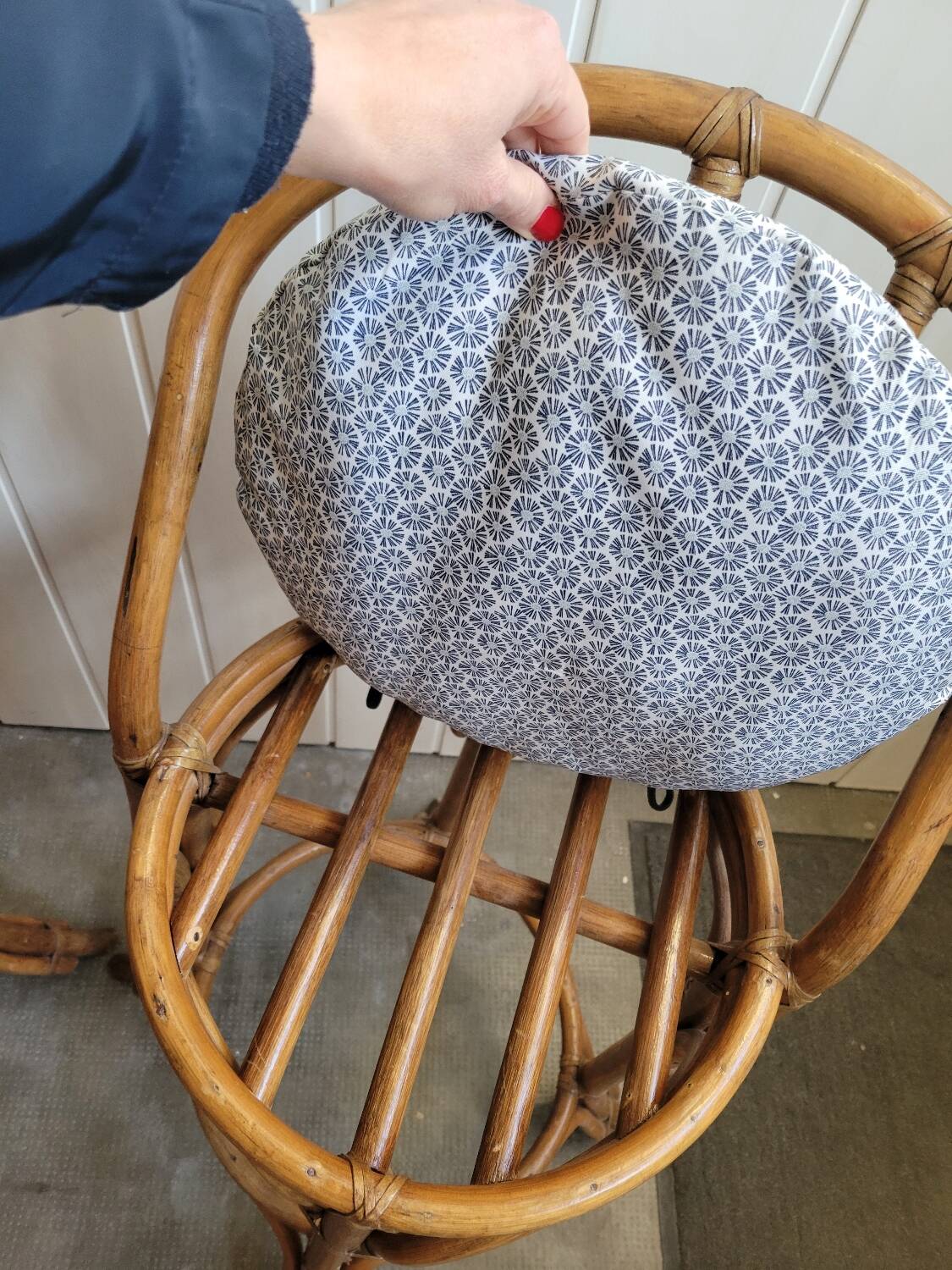 Paire de tabouret de bar en bambou 70's