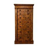 Commode Wellington anglaise en placage de noyer, époque Victorienne