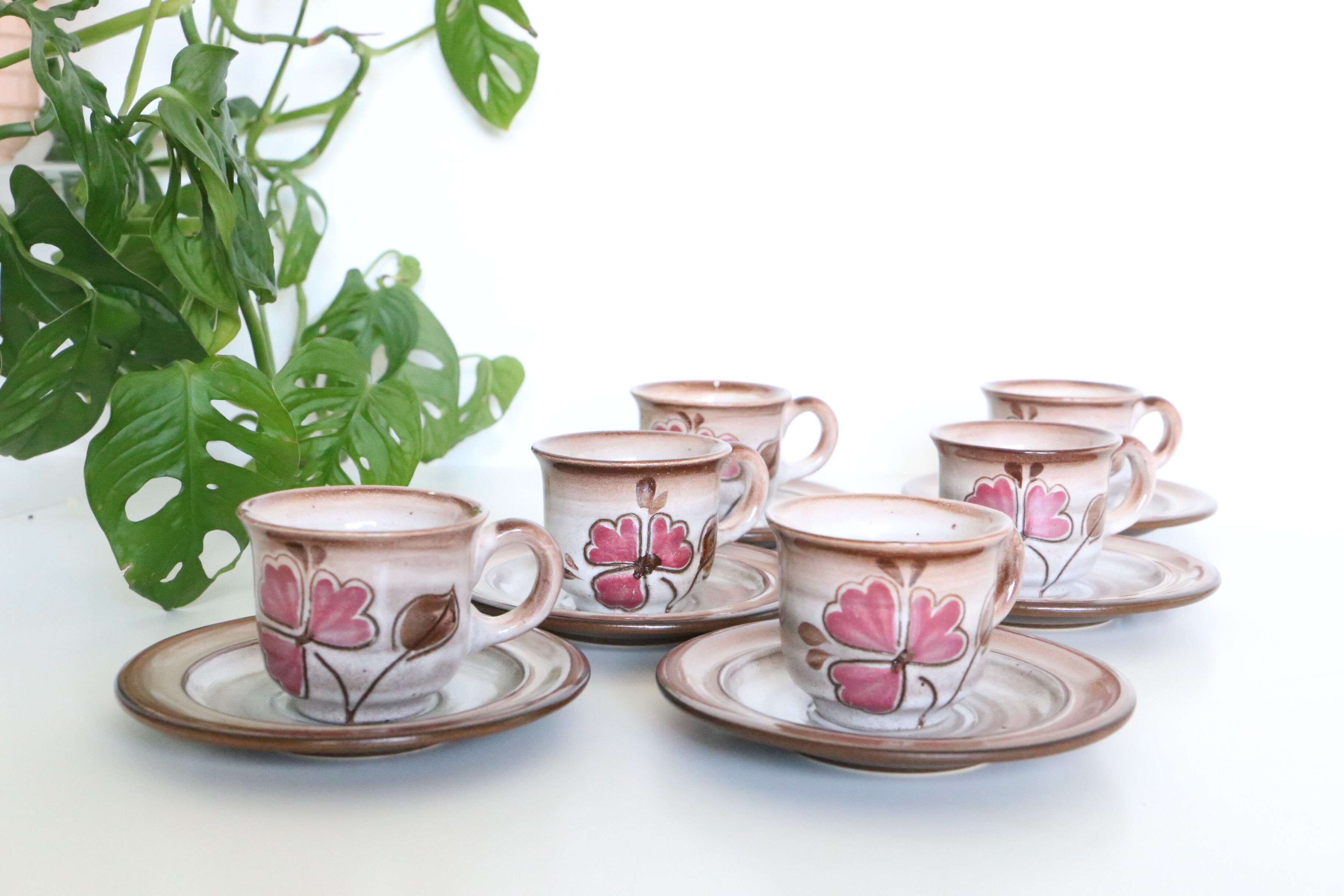 Set de 6 tasses et sous tasses Niderviller, vintage