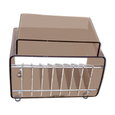Vinyl trolley on wheels in lucite Modernist design Space-age 1970 MICHEL DUMAS