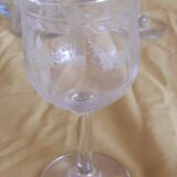 Set of 2 carafes and 4 Saint-Louis crystal aperitif glasses