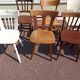 Set of 18 mismatched wooden bistro chairs - vintage