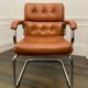 Vintage camel leather and chrome executive chair - Italian design by Co.Fe.Mo - 80's