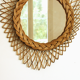 Mirror in golden rattan 42x42cm
