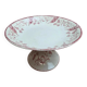 Antique compote dish Terre de fer Longwy Rambouillet model – burgundy decoration