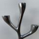 Organic candle holder in brushed aluminum, 3 branches, 1970