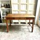 Table de ferme en bois foncé 1 tiroir