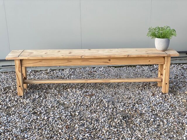 Sanded wood farm bench