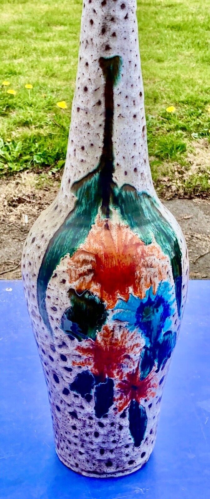 Ceramic vase Vallauris 1950 vintage Marius Bessone