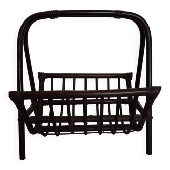 Rattan magazine rack