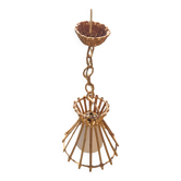 Suspension lustre en osier années 70
