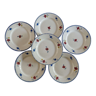 Lot 6 assiettes plates Sarreguemines Digoin collection Mary-Lou