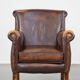 Dark brown cow leather English style armchair