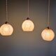 Art Deco pendant/lamp in pink speckled glass (2 available)