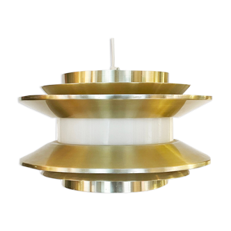 Pendant light "Trava" large in golden aluminium by Carl Thore for Granhaga Metallindustri. Sweden 19